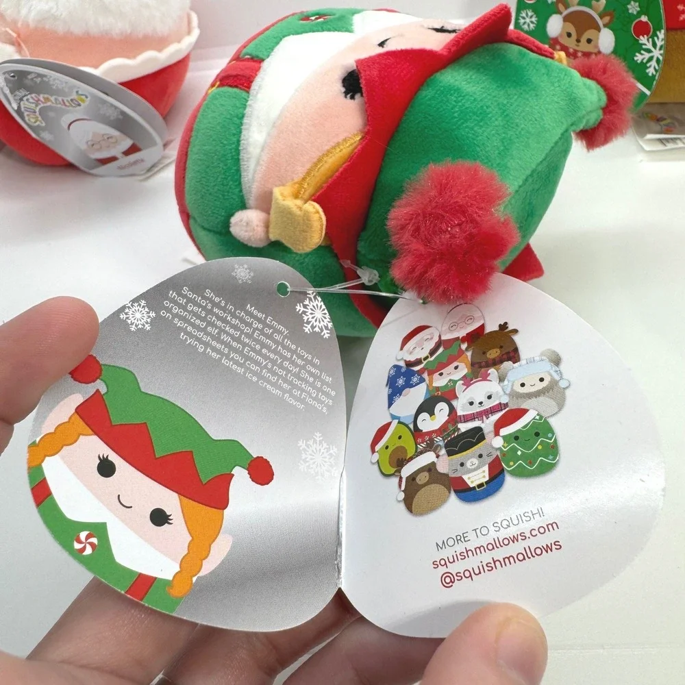 Squishmallows Christmas Holiday Set‎ Nicolette Emmy Darla 5 Inch Plush NWT